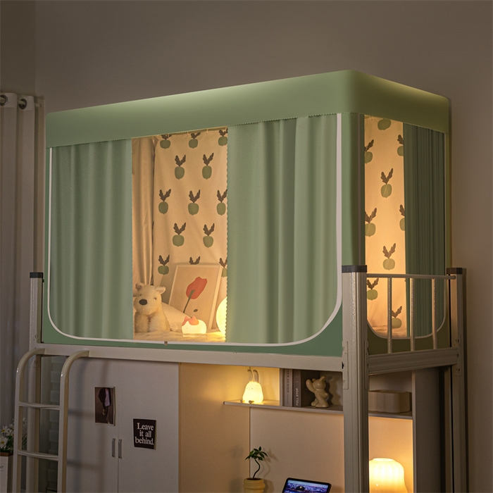 91家纺网 家纺一手货源 找家纺 飞轮海蚊帐 2025新款五面强遮光蚊帐（送风扇杆）XZ-22（送靠墙帘） 果绿