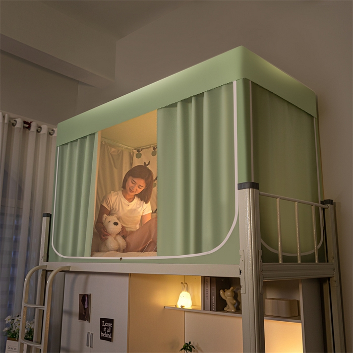 91家纺网 家纺一手货源 找家纺 飞轮海蚊帐 2025新款五面强遮光蚊帐（送风扇杆）XZ-22（送靠墙帘） 果绿