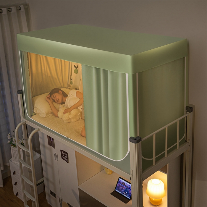 91家纺网 家纺一手货源 找家纺 飞轮海蚊帐 2025新款五面强遮光蚊帐（送风扇杆）XZ-22（送靠墙帘） 果绿