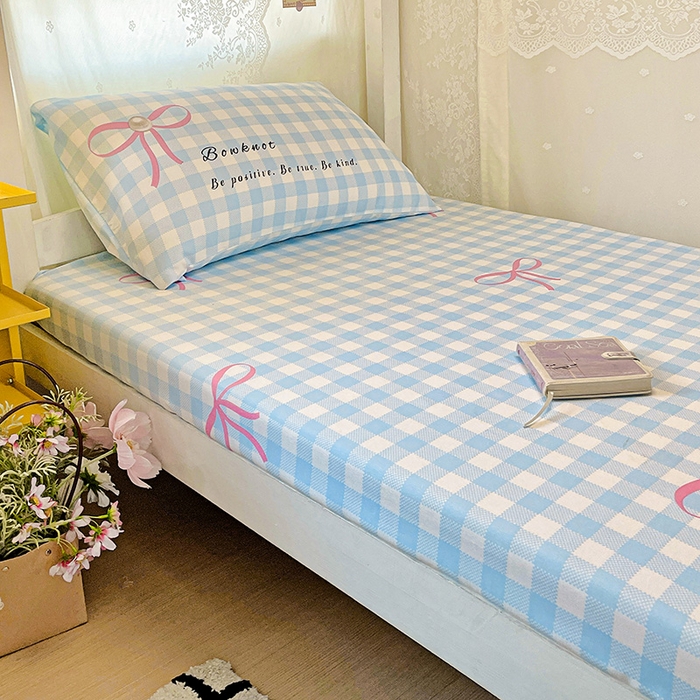 91家纺网 家纺一手货源 找家纺 花伞家居 2025新款学生床加厚磨毛印花单品单床笠单床单 珍珠少女