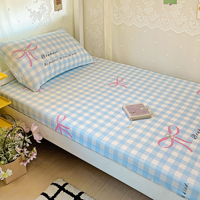 91家纺网 家纺一手货源 找家纺 花伞家居 2025新款学生床加厚磨毛印花单品单床笠单床单 珍珠少女