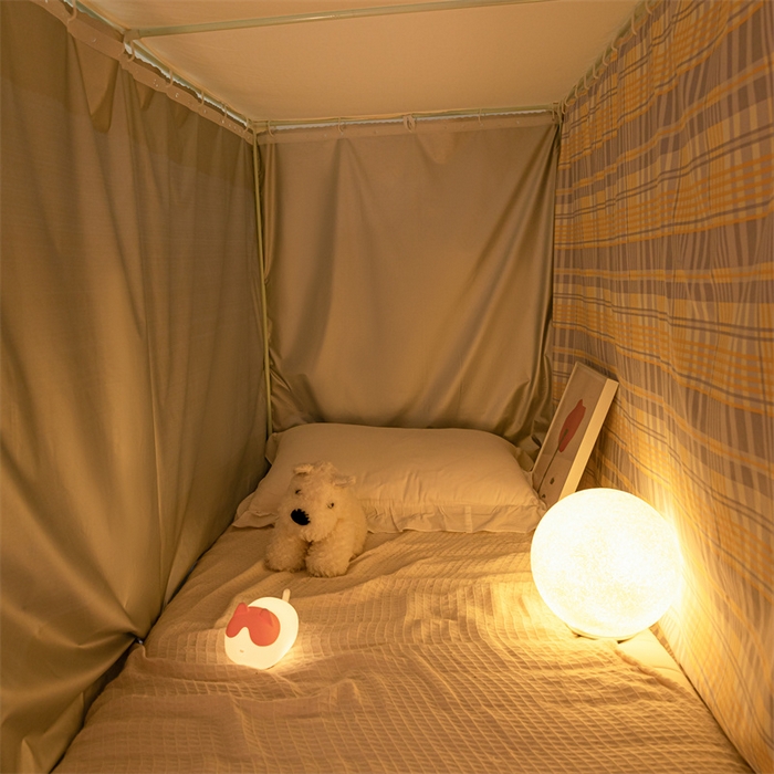 91家纺网 家纺一手货源 找家纺 飞轮海蚊帐 2025新款五面强遮光蚊帐（送风扇杆）XZ-22（送靠墙帘） 奶油黄