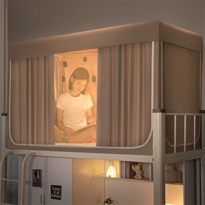 91家纺网 家纺一手货源 找家纺 飞轮海蚊帐 2025新款五面强遮光蚊帐（送风扇杆）XZ-22（送靠墙帘） 香槟