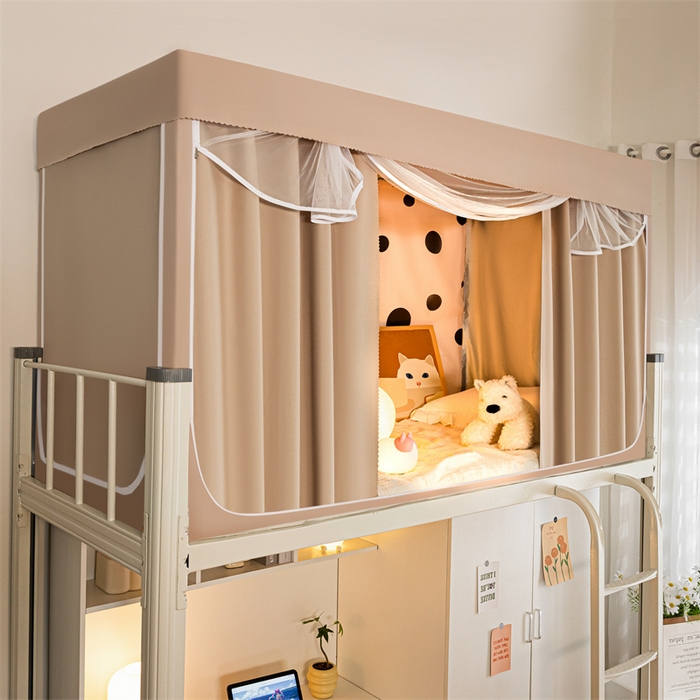 91家纺网 家纺一手货源 找家纺 飞轮海蚊帐 2025新款五面强遮光蚊帐（送风扇杆）XZ-22（送靠墙帘） 香槟