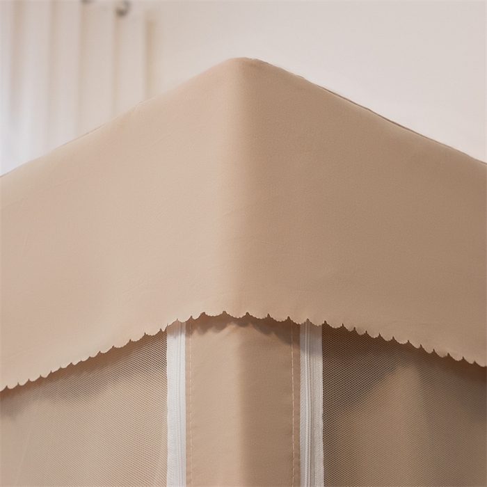 91家纺网 家纺一手货源 找家纺 飞轮海蚊帐 2025新款五面强遮光蚊帐（送风扇杆）XZ-22（送靠墙帘） 香槟