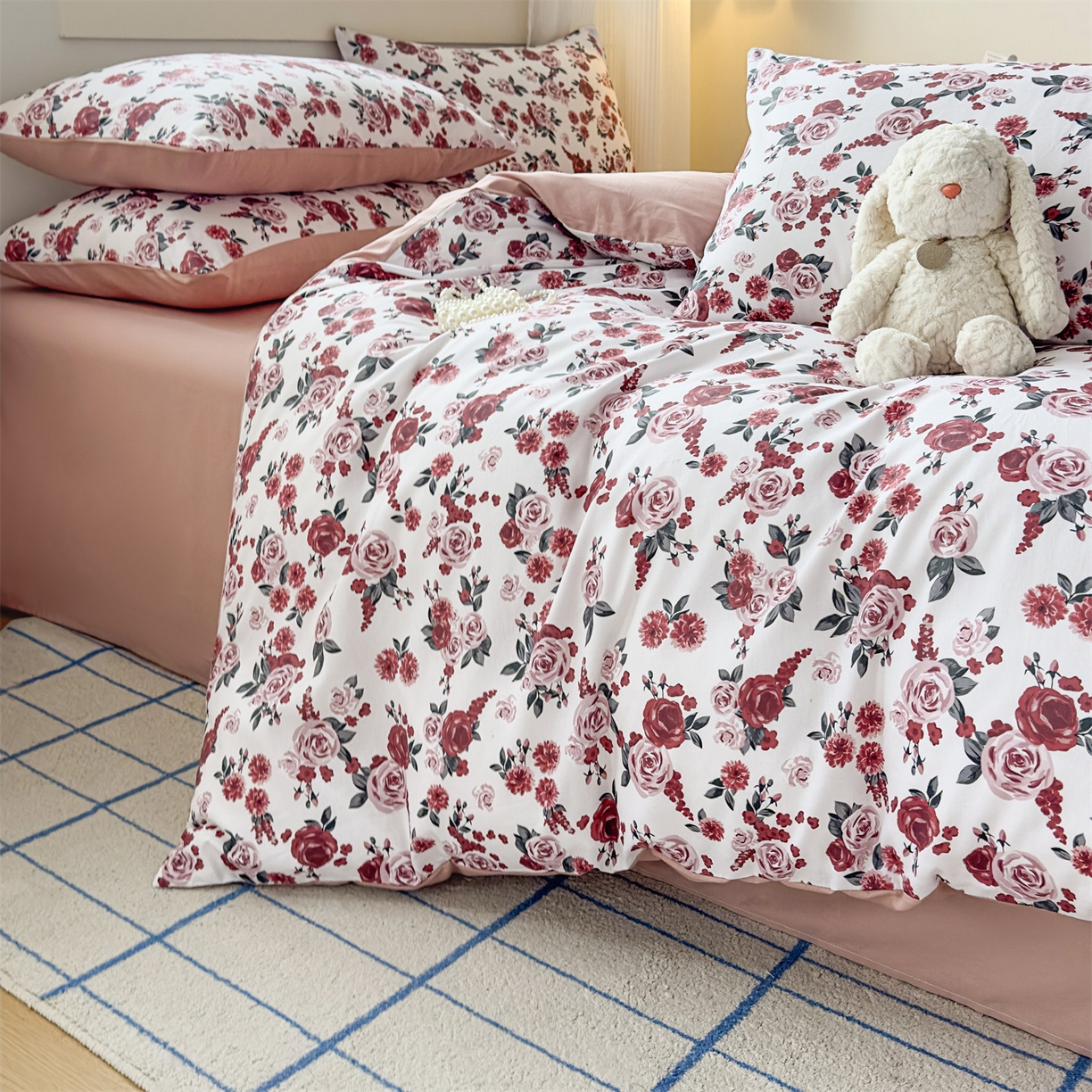 91家纺网 家纺一手货源 找家纺 恒爱家纺2025新款A类全棉印花四件套 共挽余生