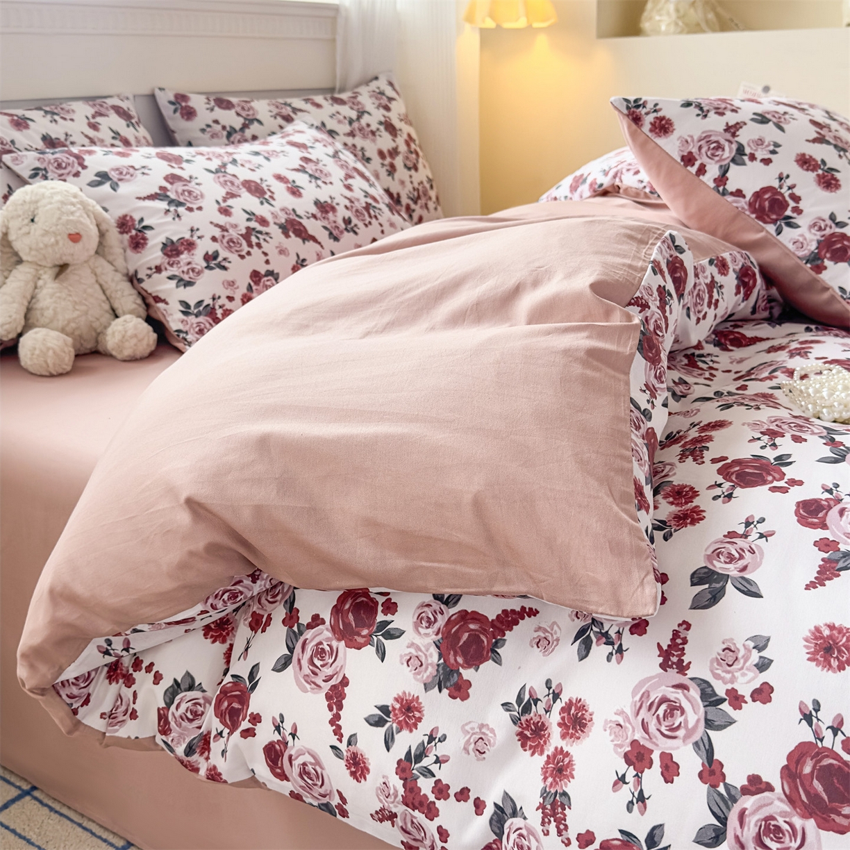 91家纺网 家纺一手货源 找家纺 恒爱家纺2025新款A类全棉印花四件套 共挽余生