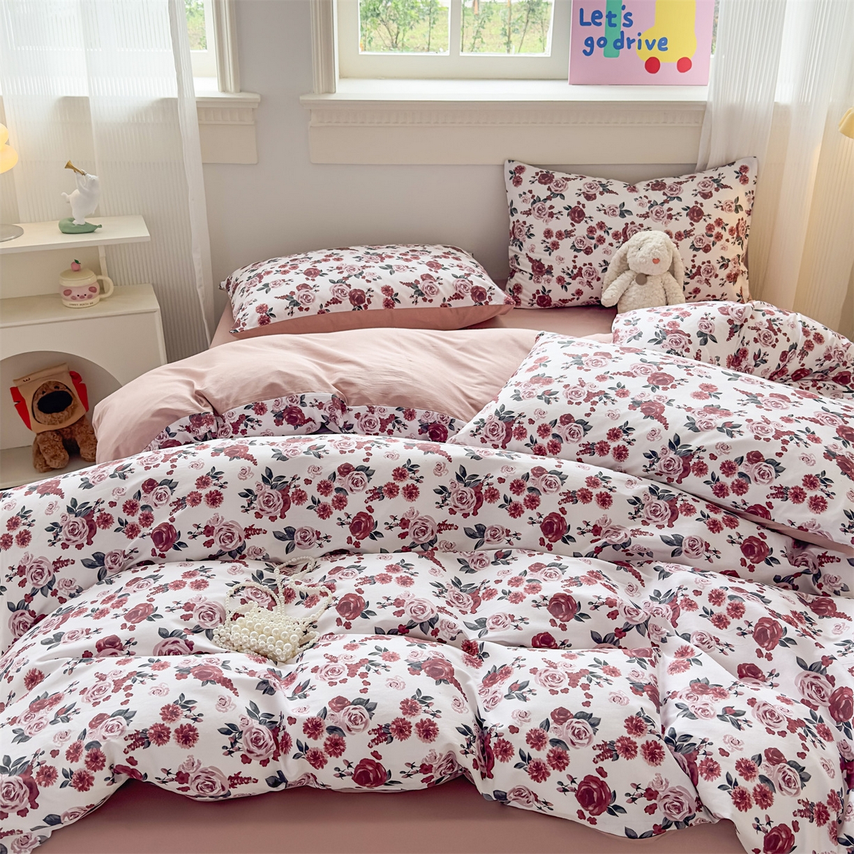 91家纺网 家纺一手货源 找家纺 恒爱家纺2025新款A类全棉印花四件套 共挽余生