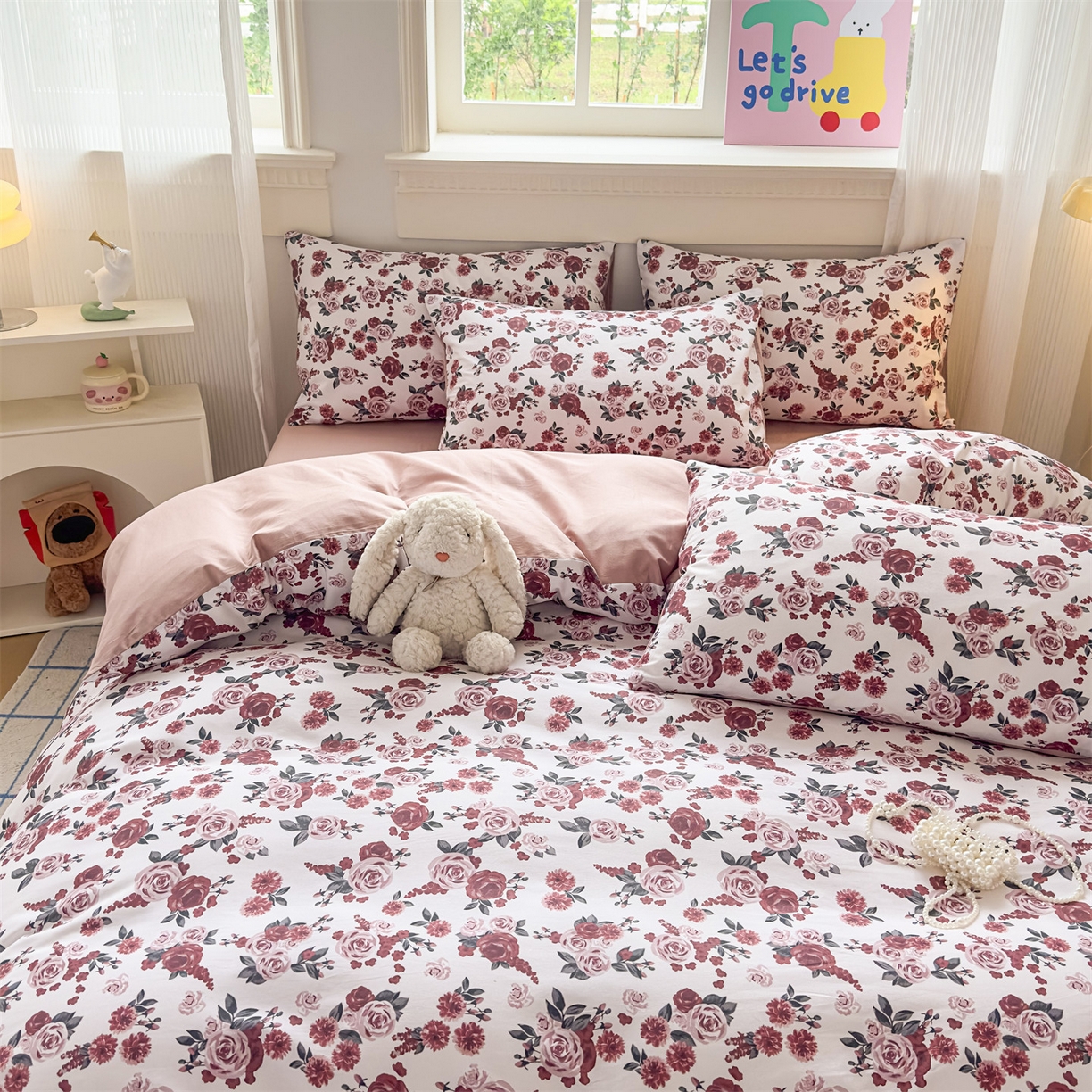 91家纺网 家纺一手货源 找家纺 恒爱家纺2025新款A类全棉印花四件套 共挽余生