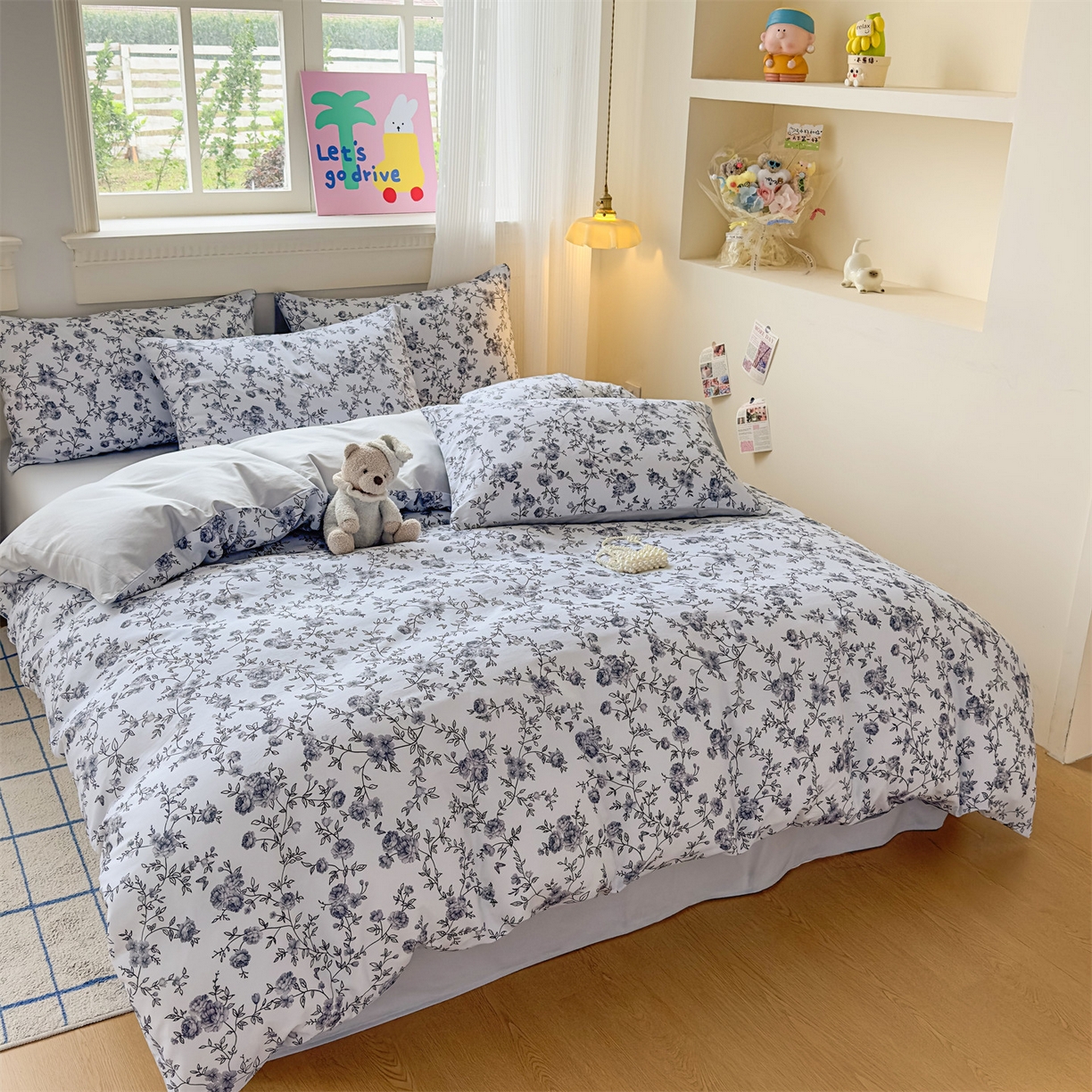 91家纺网 家纺一手货源 找家纺 恒爱家纺2025新款A类全棉印花四件套 故梦醉人