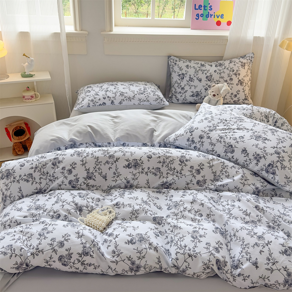 91家纺网 家纺一手货源 找家纺 恒爱家纺2025新款A类全棉印花四件套 故梦醉人