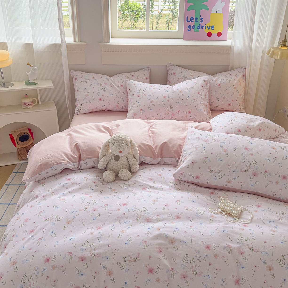 91家纺网 家纺一手货源 找家纺 恒爱家纺2025新款A类全棉印花四件套 花间醉心