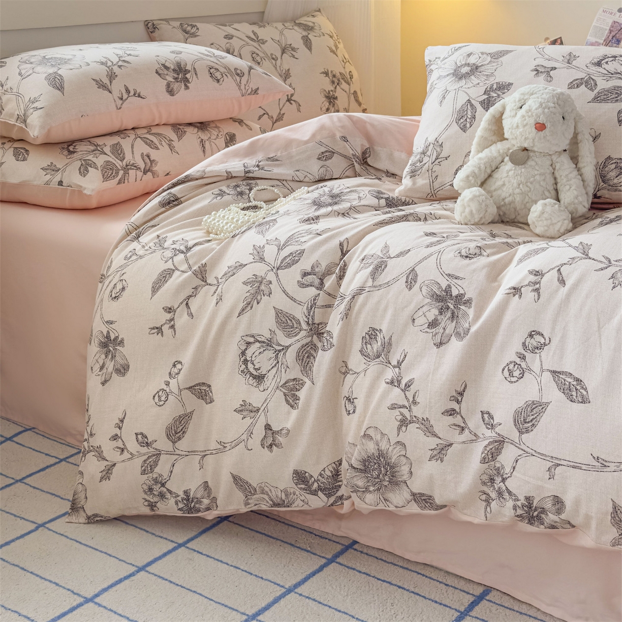 91家纺网 家纺一手货源 找家纺 恒爱家纺2025新款A类全棉印花四件套 恍然如梦