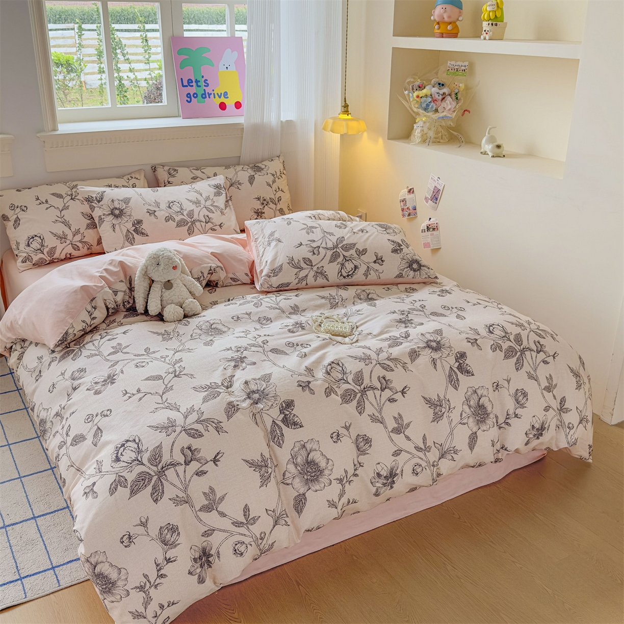 91家纺网 家纺一手货源 找家纺 恒爱家纺2025新款A类全棉印花四件套 恍然如梦