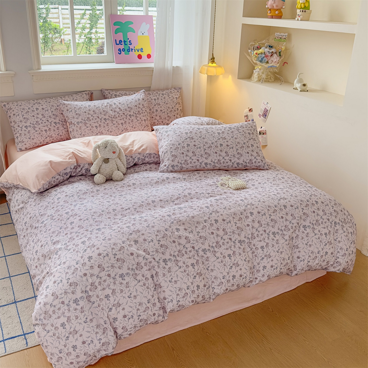 91家纺网 家纺一手货源 找家纺 恒爱家纺2025新款A类全棉印花四件套 今夕何忆