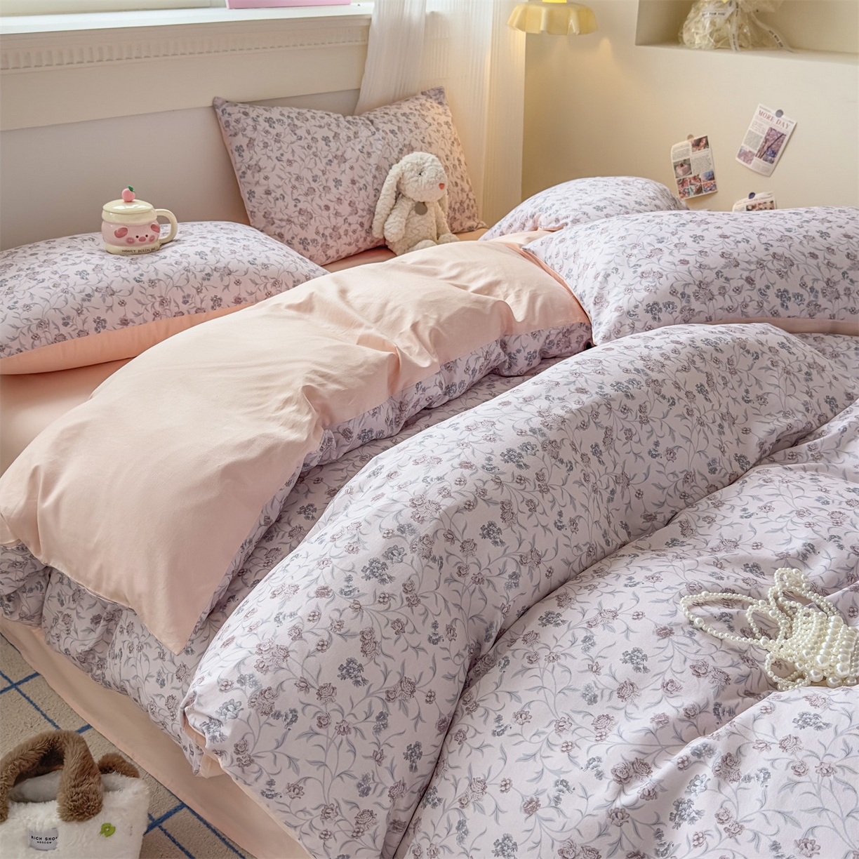 91家纺网 家纺一手货源 找家纺 恒爱家纺2025新款A类全棉印花四件套 今夕何忆