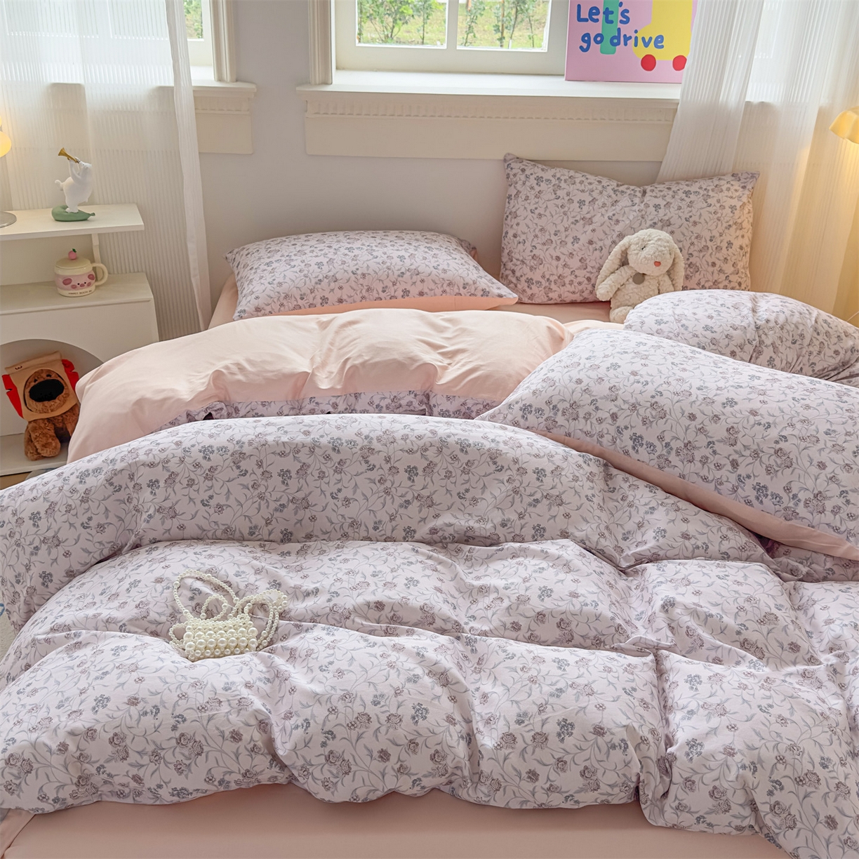 91家纺网 家纺一手货源 找家纺 恒爱家纺2025新款A类全棉印花四件套 今夕何忆