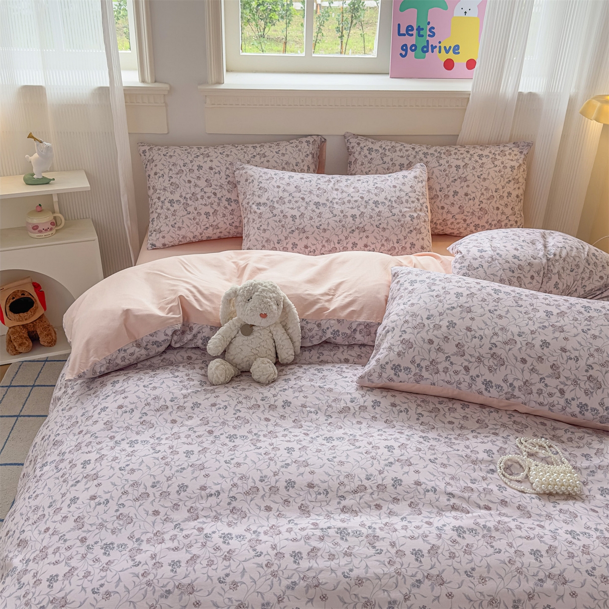 91家纺网 家纺一手货源 找家纺 恒爱家纺2025新款A类全棉印花四件套 今夕何忆