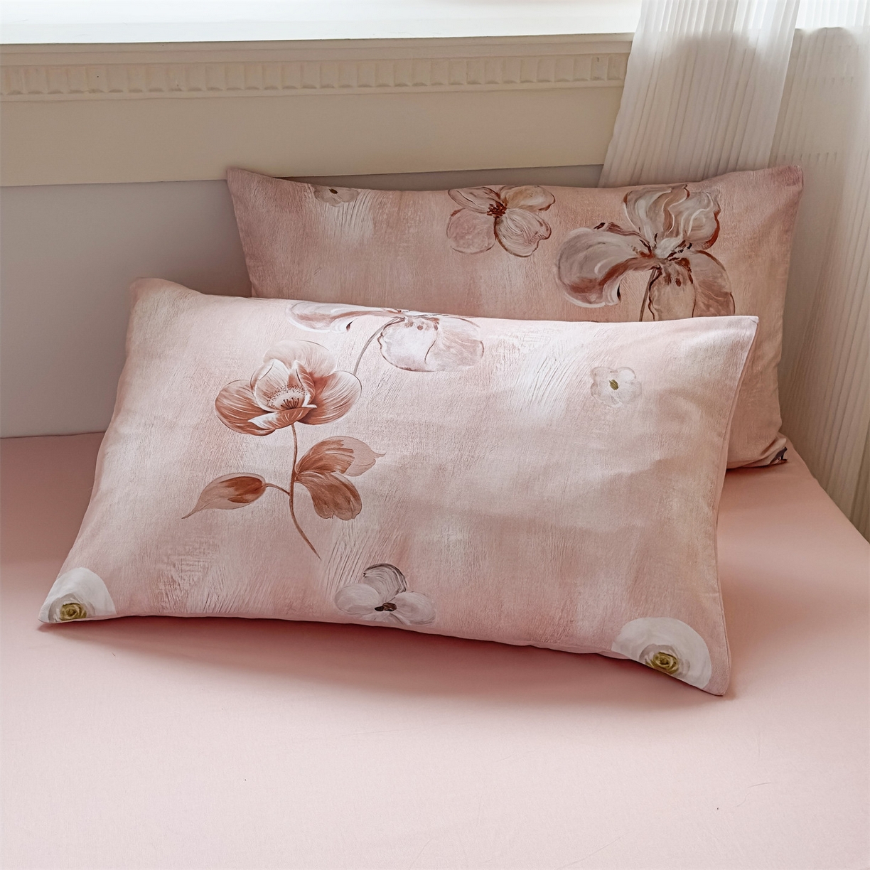 91家纺网 家纺一手货源 找家纺 恒爱家纺2025新款A类全棉印花四件套 静赏流年