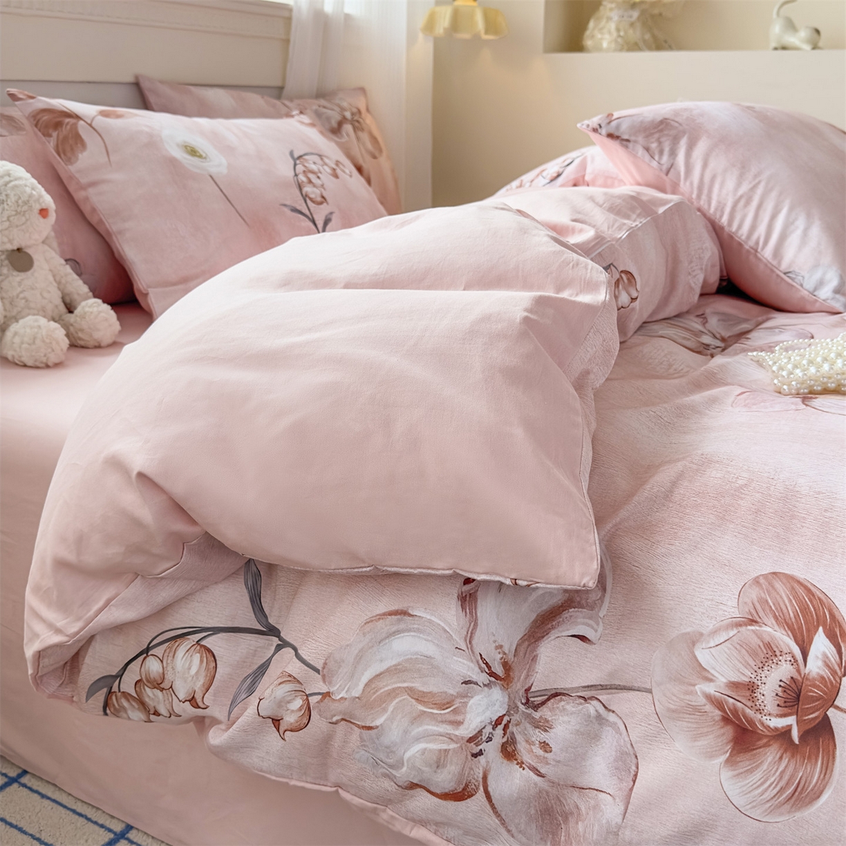 91家纺网 家纺一手货源 找家纺 恒爱家纺2025新款A类全棉印花四件套 静赏流年