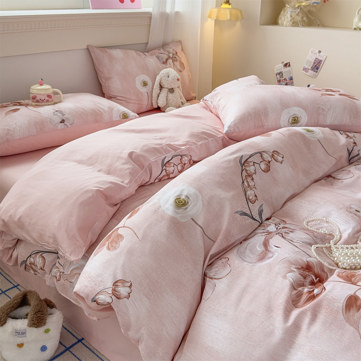 91家纺网 家纺一手货源 找家纺 恒爱家纺2025新款A类全棉印花四件套 静赏流年