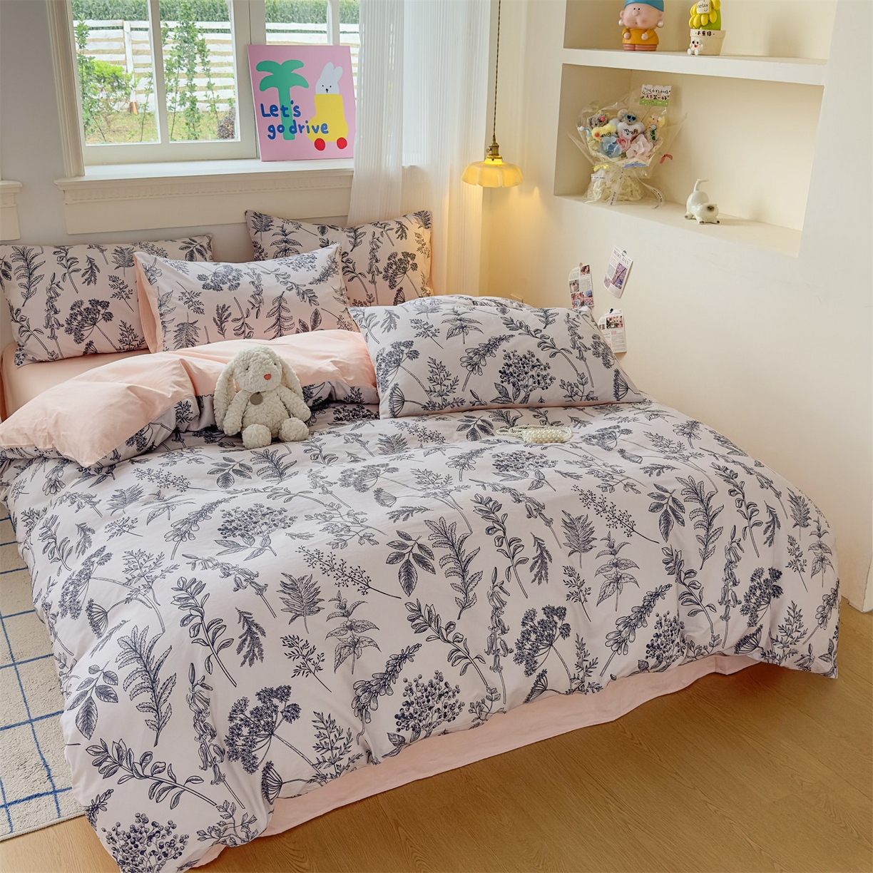 91家纺网 家纺一手货源 找家纺 恒爱家纺2025新款A类全棉印花四件套 静怡