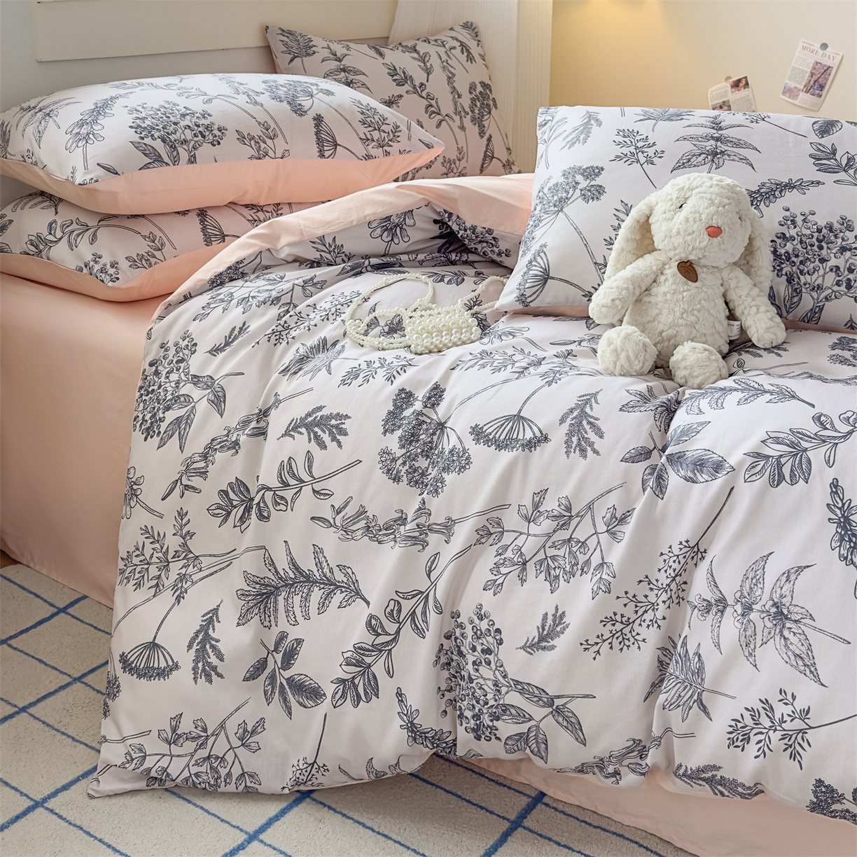 91家纺网 家纺一手货源 找家纺 恒爱家纺2025新款A类全棉印花四件套 静怡