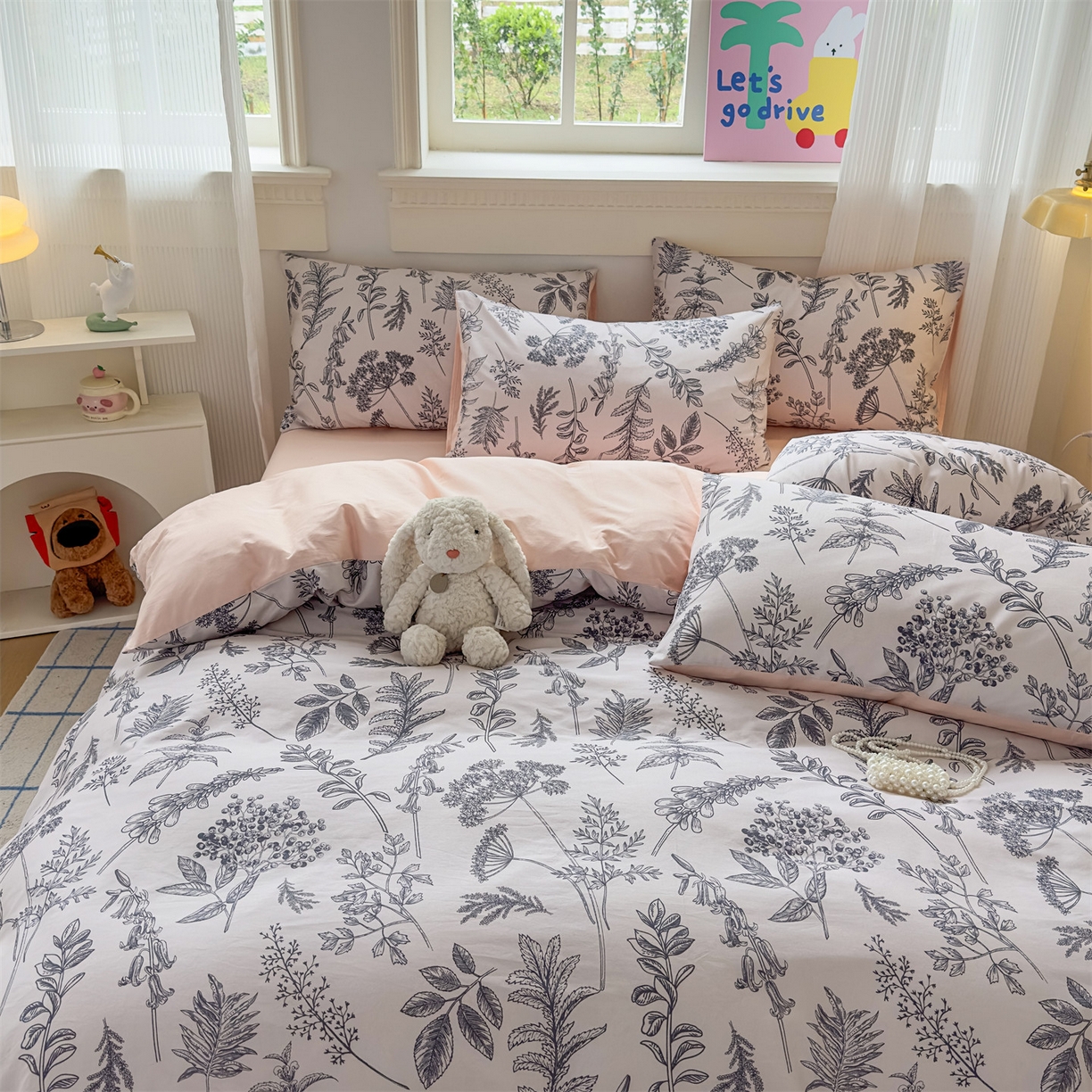 91家纺网 家纺一手货源 找家纺 恒爱家纺2025新款A类全棉印花四件套 静怡