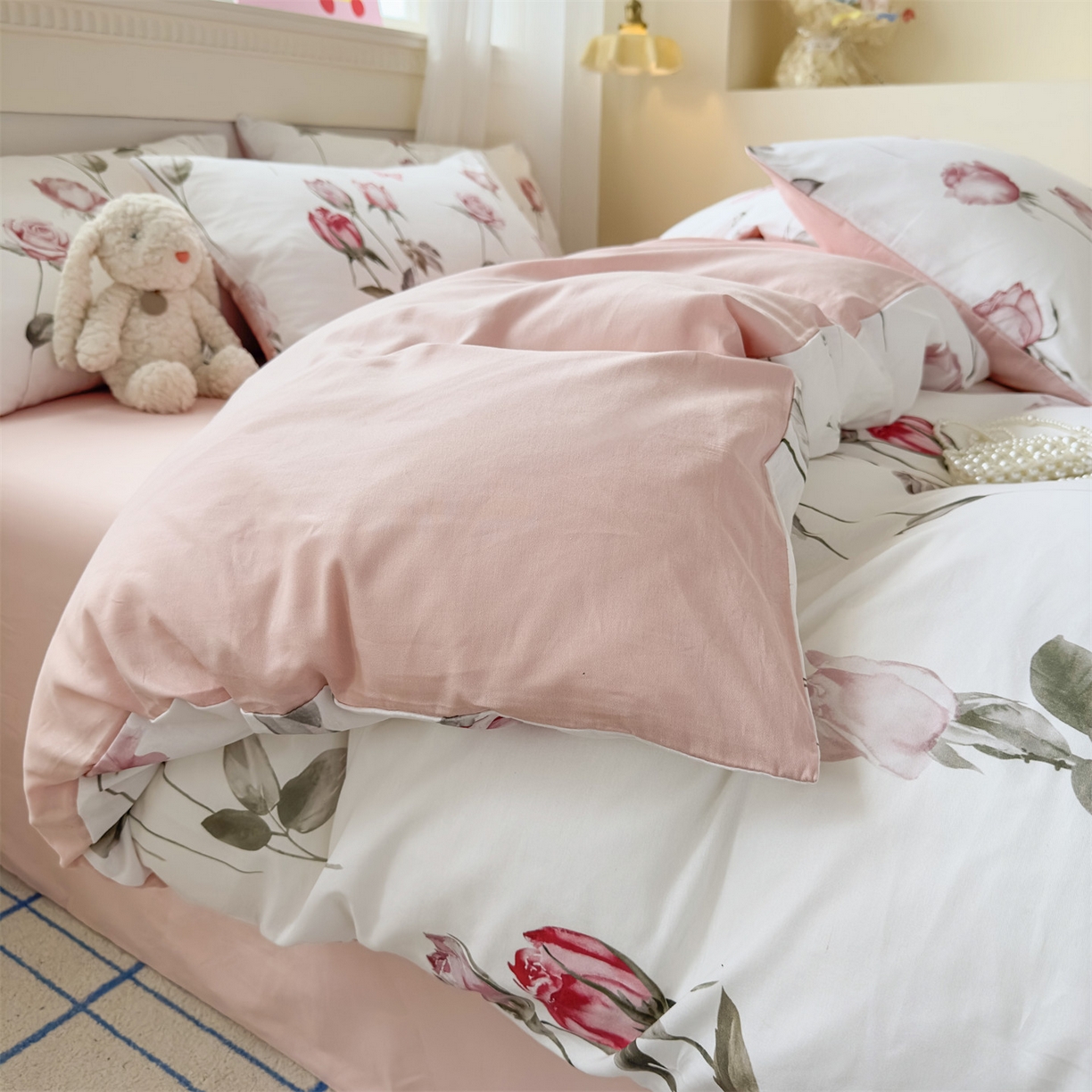 91家纺网 家纺一手货源 找家纺 恒爱家纺2025新款A类全棉印花四件套 洛神