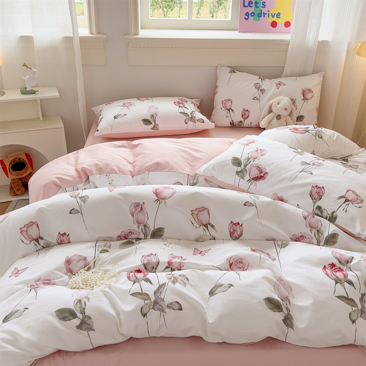 91家纺网 家纺一手货源 找家纺 恒爱家纺2025新款A类全棉印花四件套 洛神