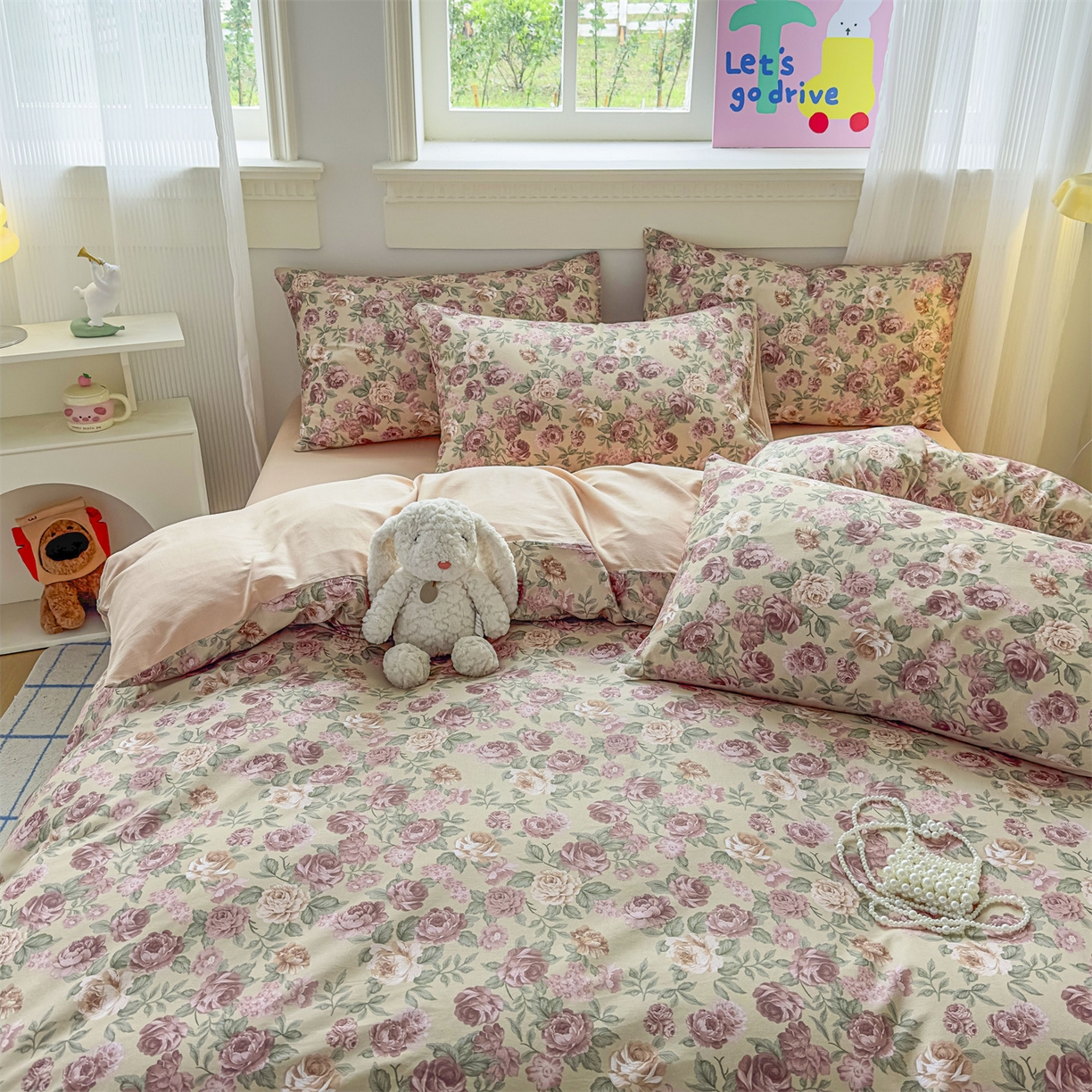 91家纺网 家纺一手货源 找家纺 恒爱家纺2025新款A类全棉印花四件套 暖梦旧歌