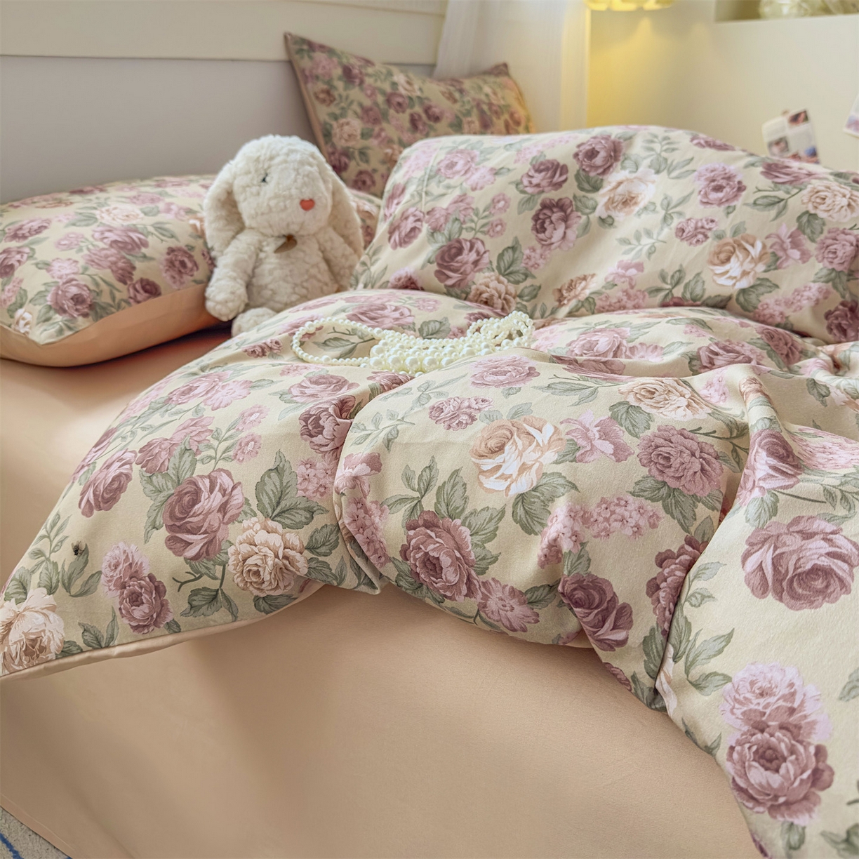 91家纺网 家纺一手货源 找家纺 恒爱家纺2025新款A类全棉印花四件套 暖梦旧歌