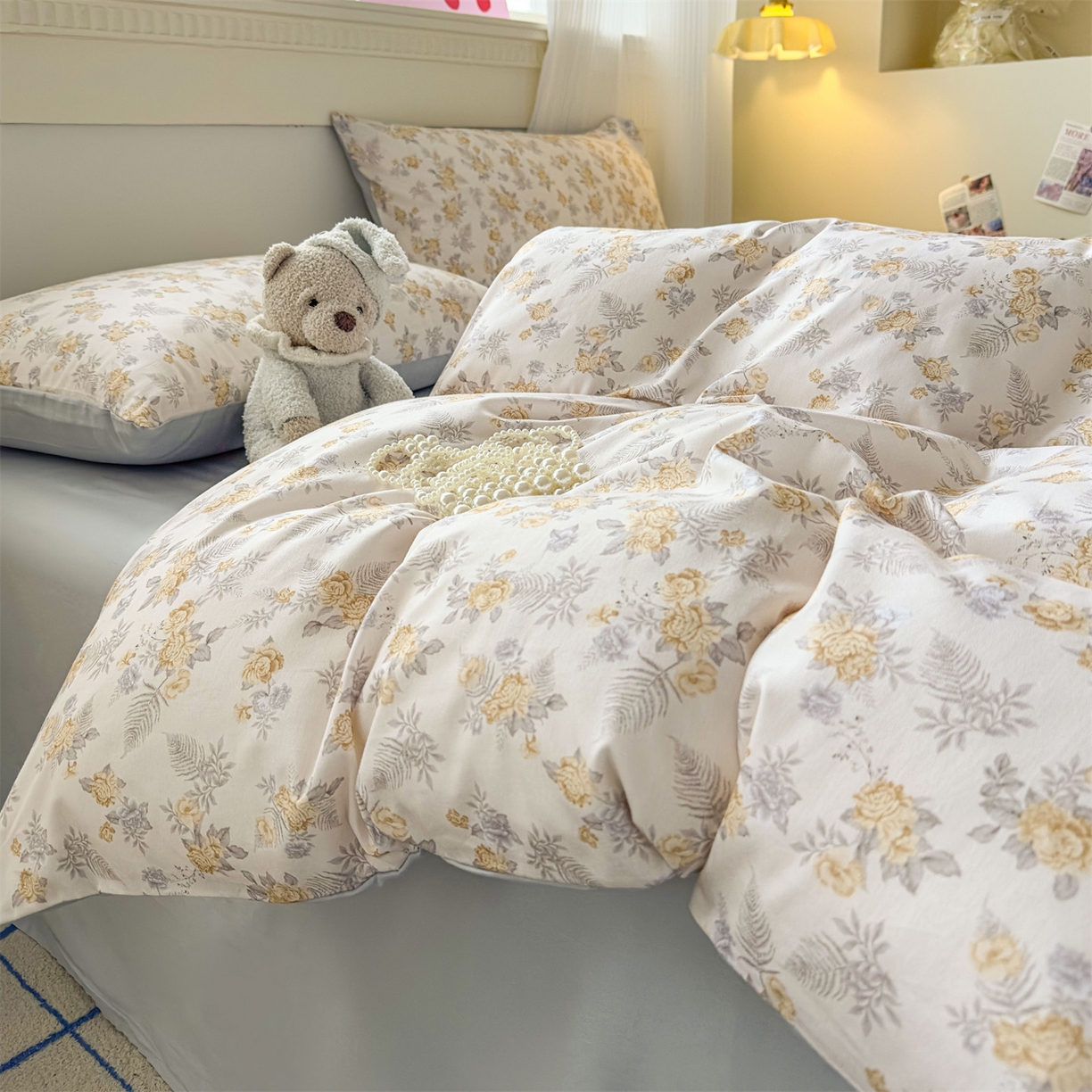 91家纺网 家纺一手货源 找家纺 恒爱家纺2025新款A类全棉印花四件套 情若相惜