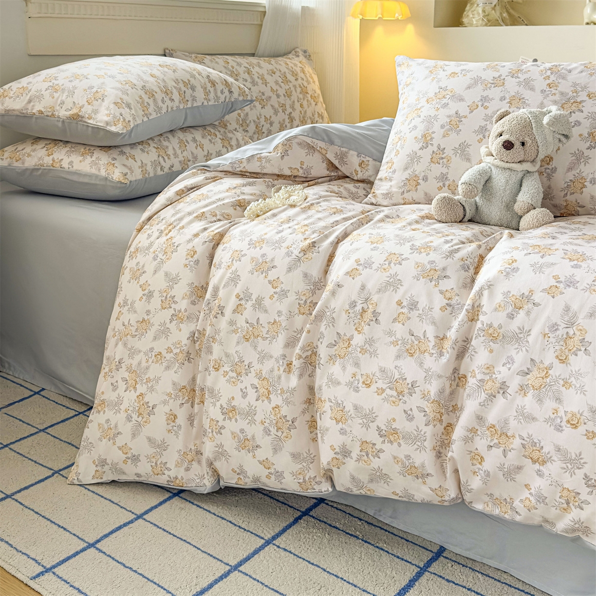 91家纺网 家纺一手货源 找家纺 恒爱家纺2025新款A类全棉印花四件套 情若相惜