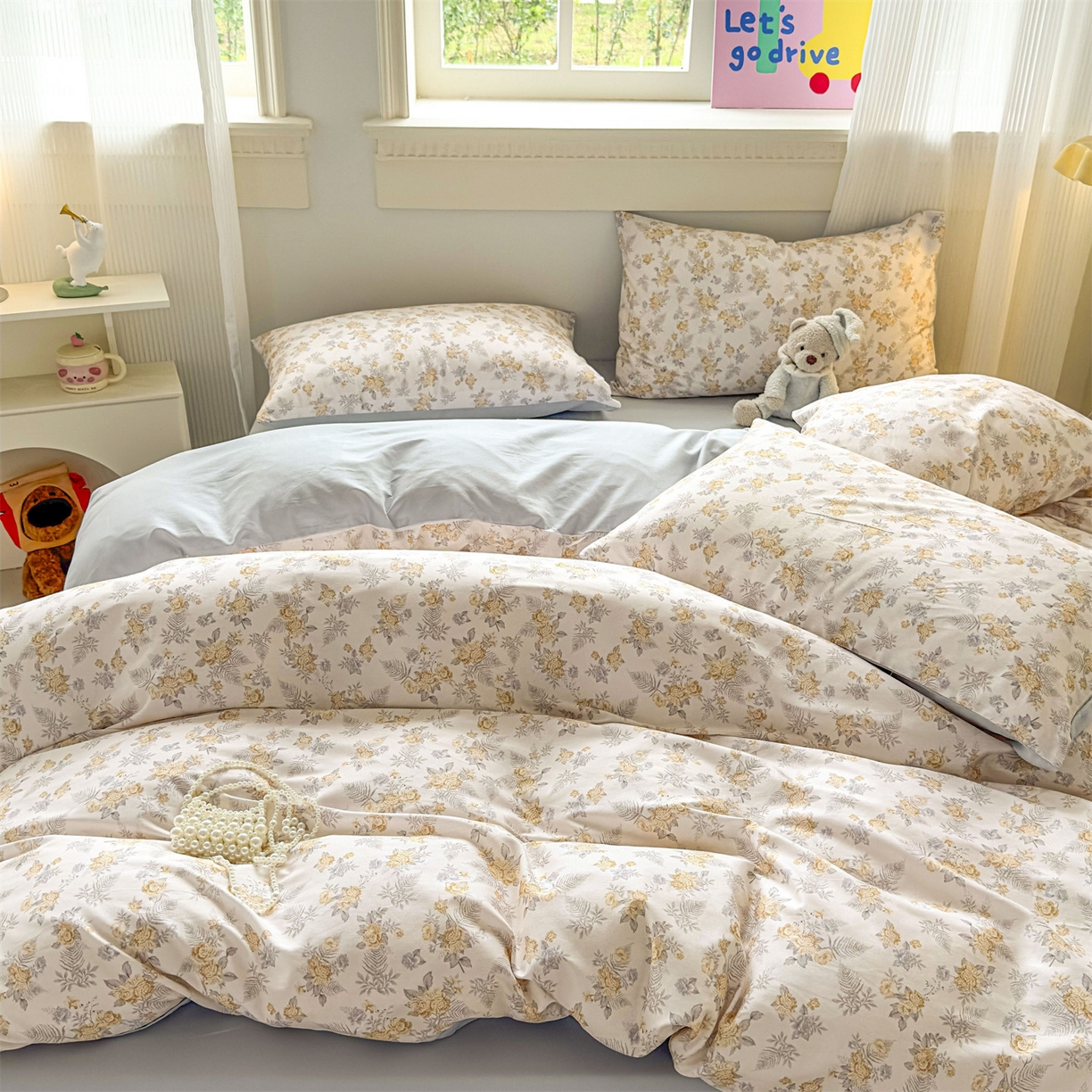 91家纺网 家纺一手货源 找家纺 恒爱家纺2025新款A类全棉印花四件套 情若相惜