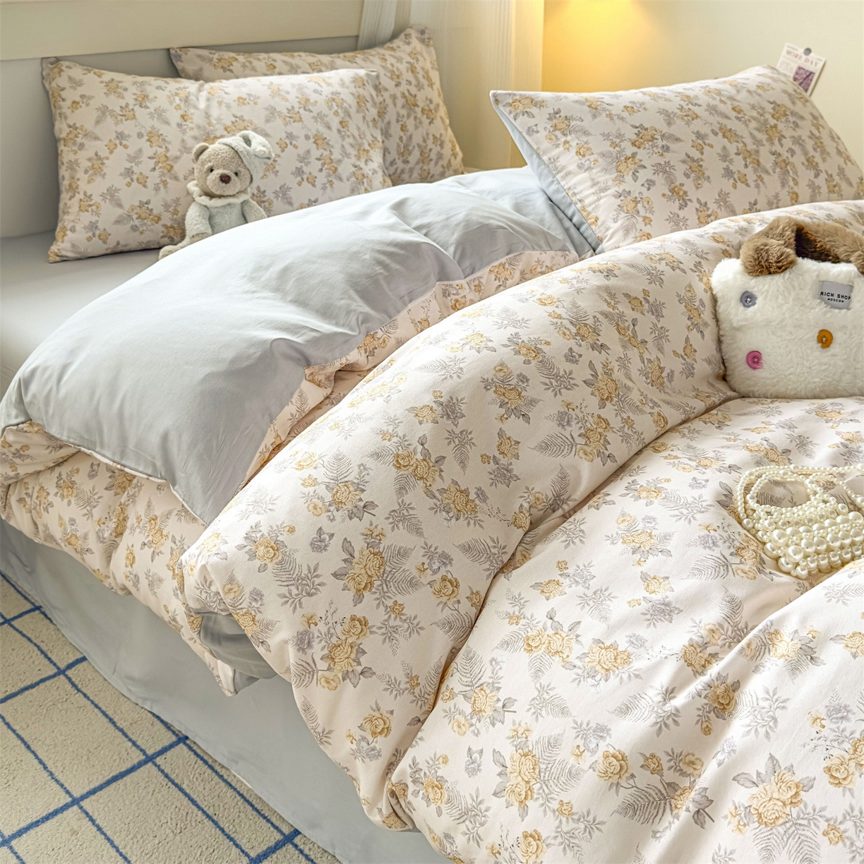 91家纺网 家纺一手货源 找家纺 恒爱家纺2025新款A类全棉印花四件套 情若相惜