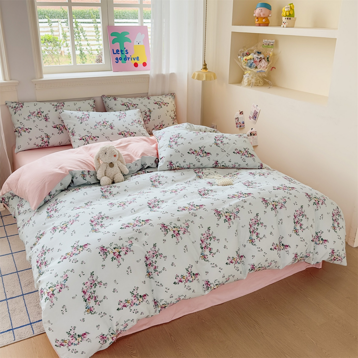 91家纺网 家纺一手货源 找家纺 恒爱家纺2025新款A类全棉印花四件套 若初