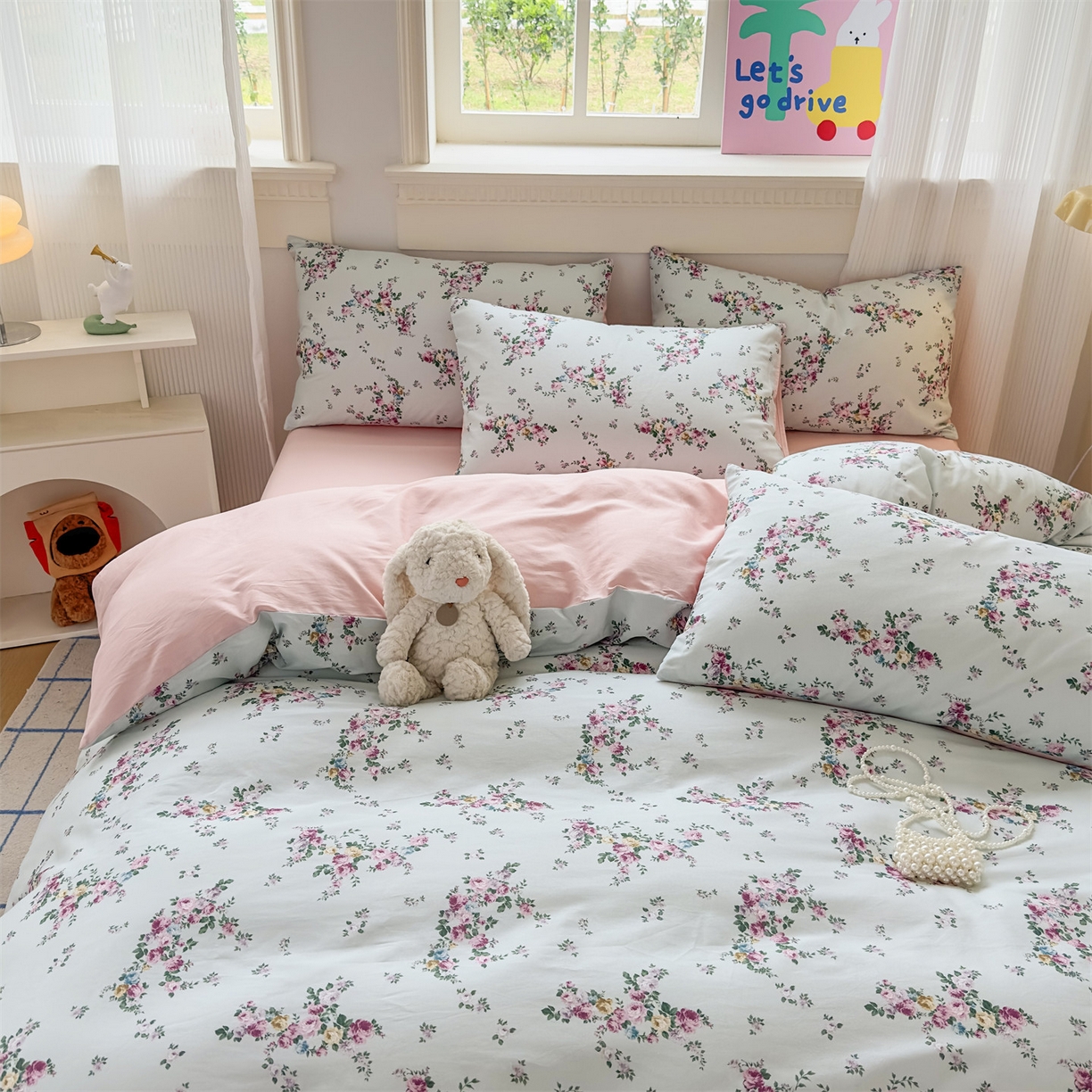 91家纺网 家纺一手货源 找家纺 恒爱家纺2025新款A类全棉印花四件套 若初