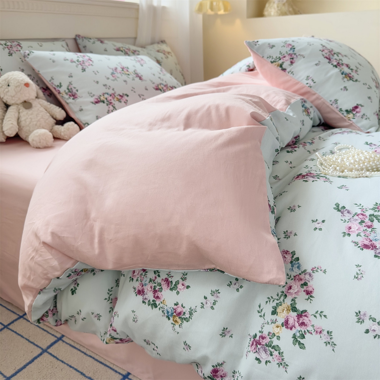 91家纺网 家纺一手货源 找家纺 恒爱家纺2025新款A类全棉印花四件套 若初