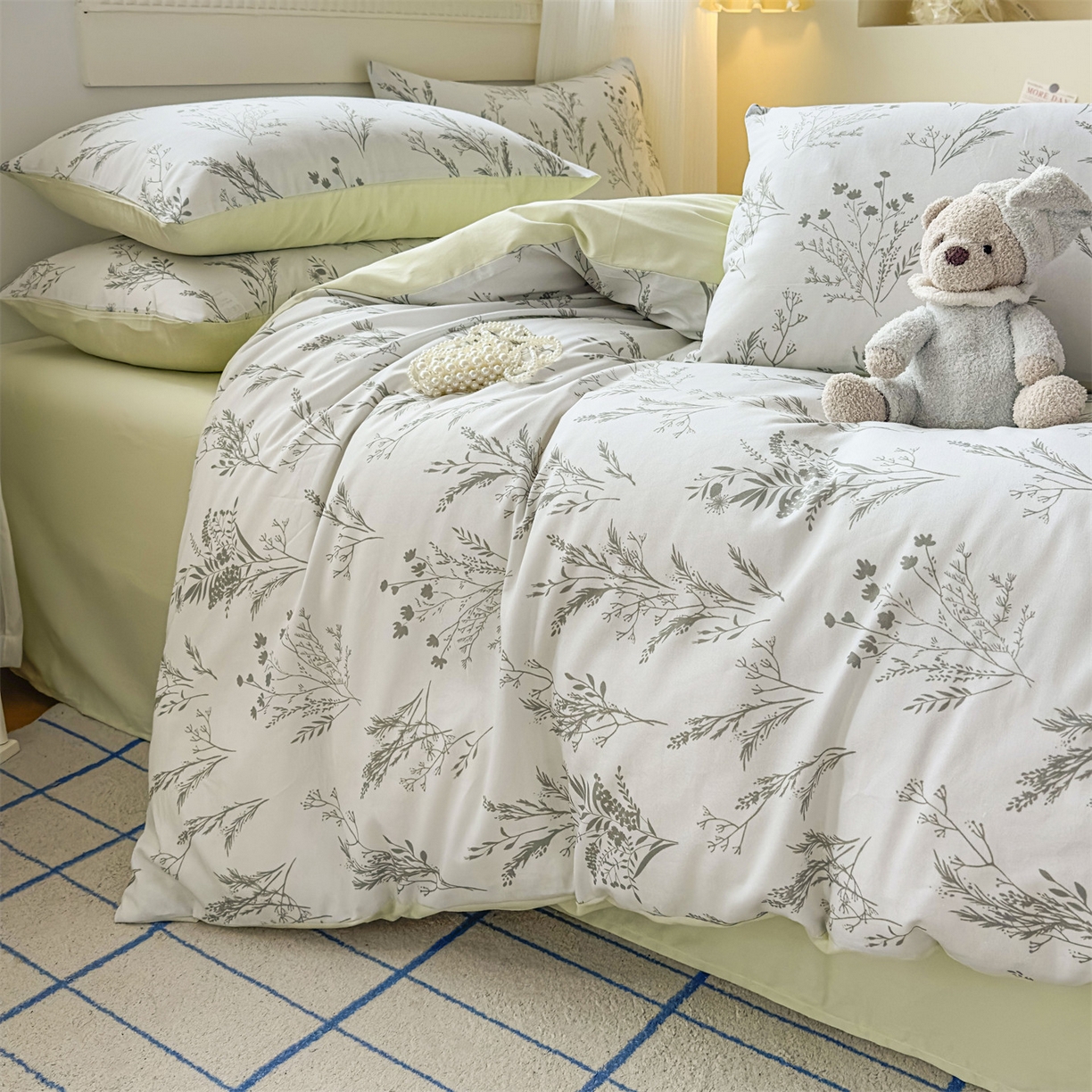 91家纺网 家纺一手货源 找家纺 恒爱家纺2025新款A类全棉印花四件套 一恋初见