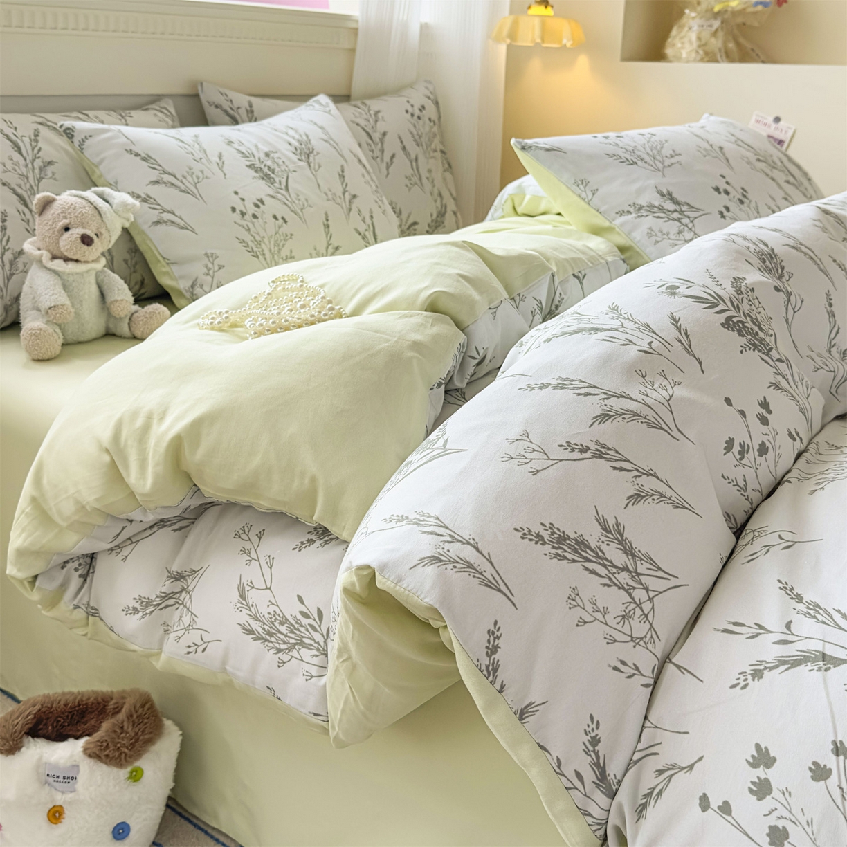 91家纺网 家纺一手货源 找家纺 恒爱家纺2025新款A类全棉印花四件套 一恋初见