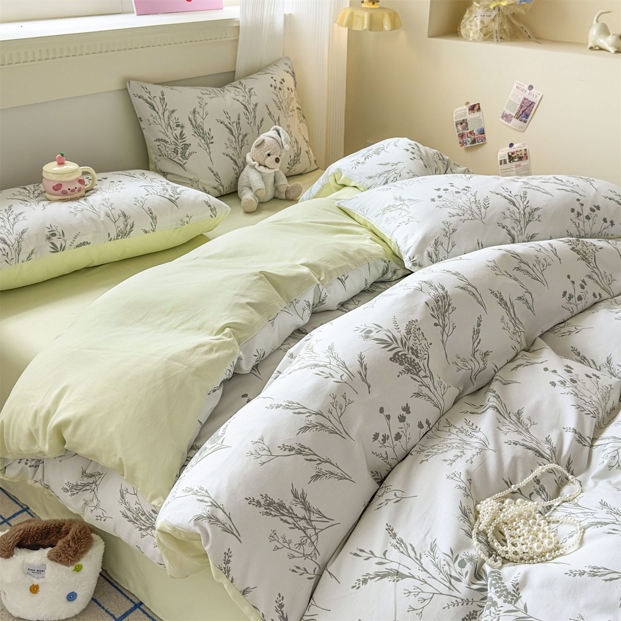 91家纺网 家纺一手货源 找家纺 恒爱家纺2025新款A类全棉印花四件套 一恋初见