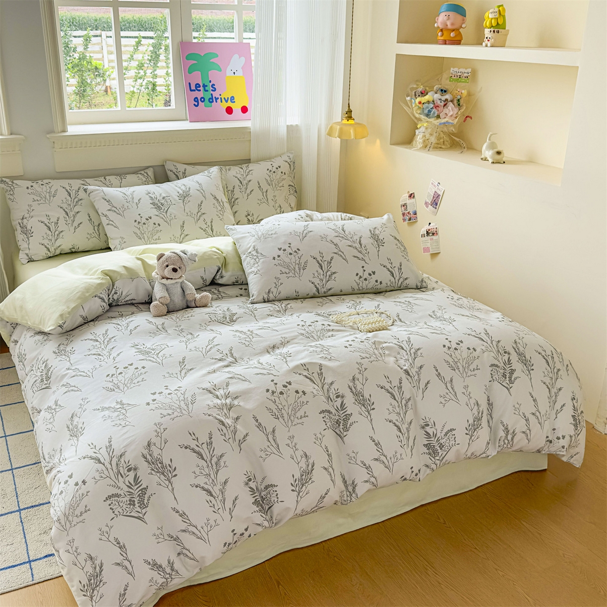 91家纺网 家纺一手货源 找家纺 恒爱家纺2025新款A类全棉印花四件套 一恋初见