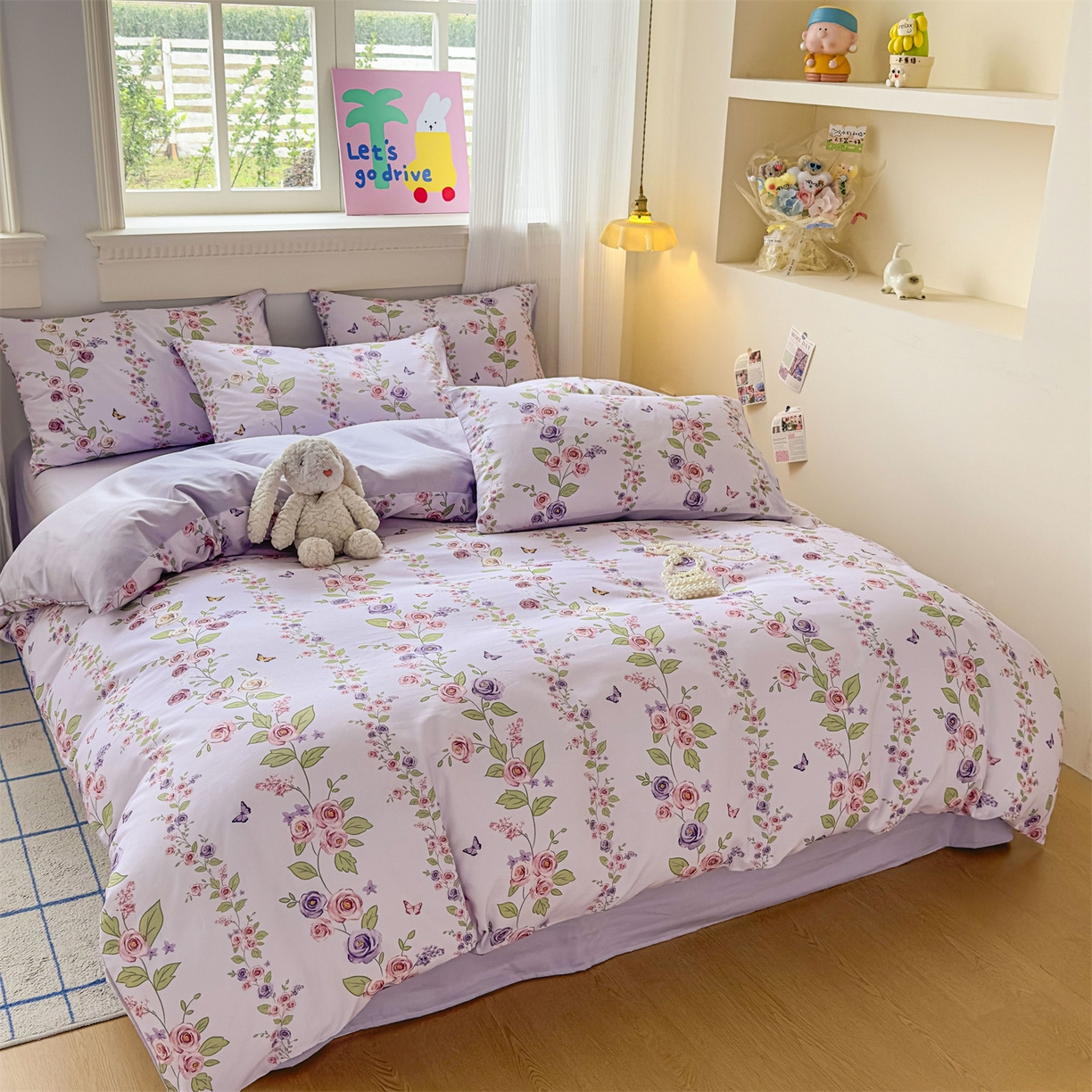 91家纺网 家纺一手货源 找家纺 恒爱家纺2025新款A类全棉印花四件套 意眠