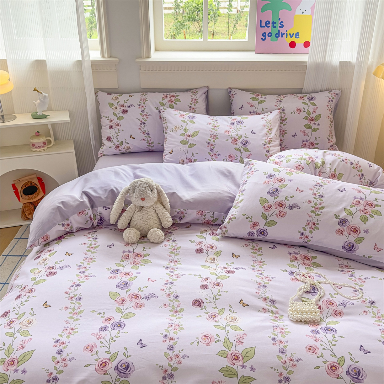 91家纺网 家纺一手货源 找家纺 恒爱家纺2025新款A类全棉印花四件套 意眠