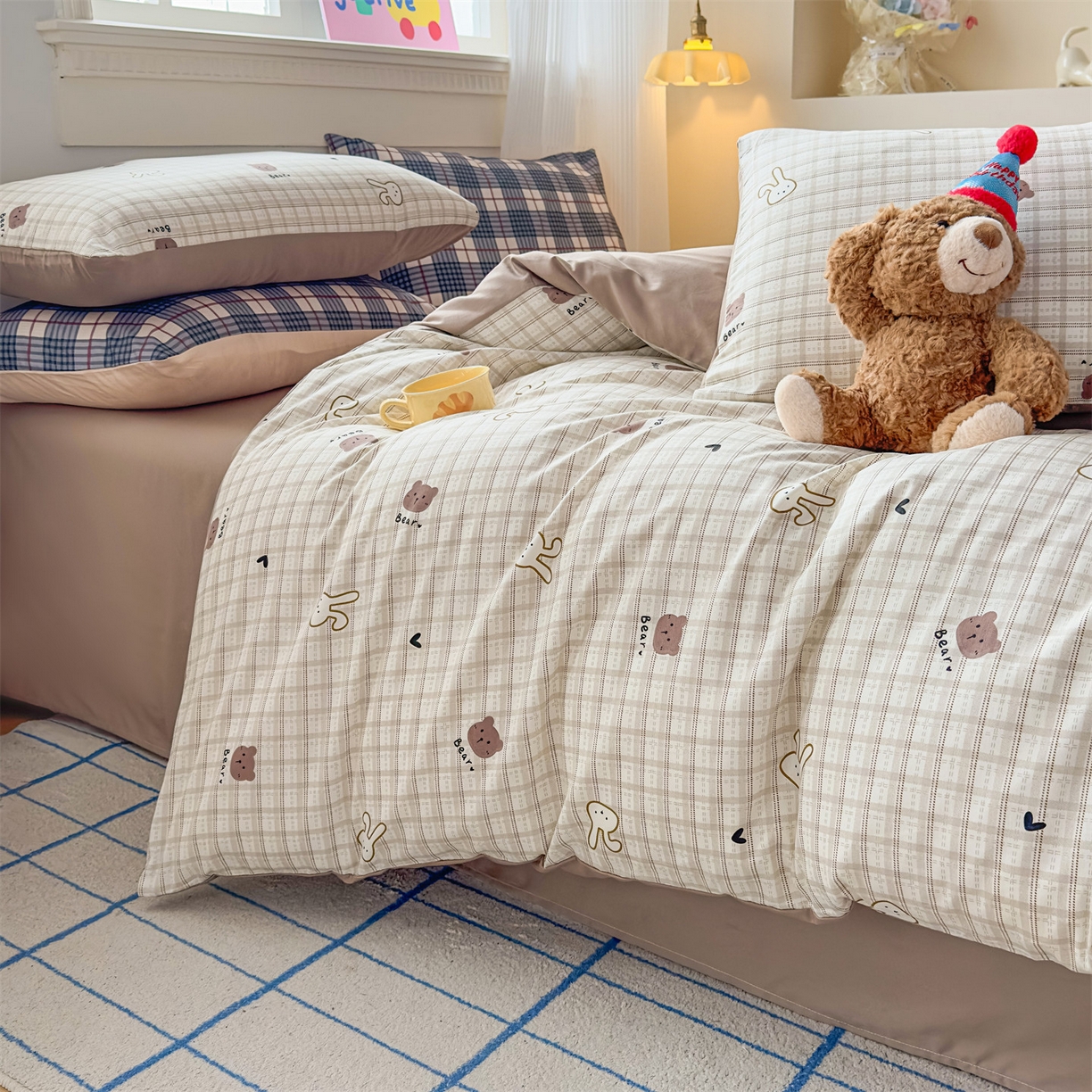 91家纺网 家纺一手货源 找家纺 恒爱家纺2025新款A类全棉印花四件套 愿如意