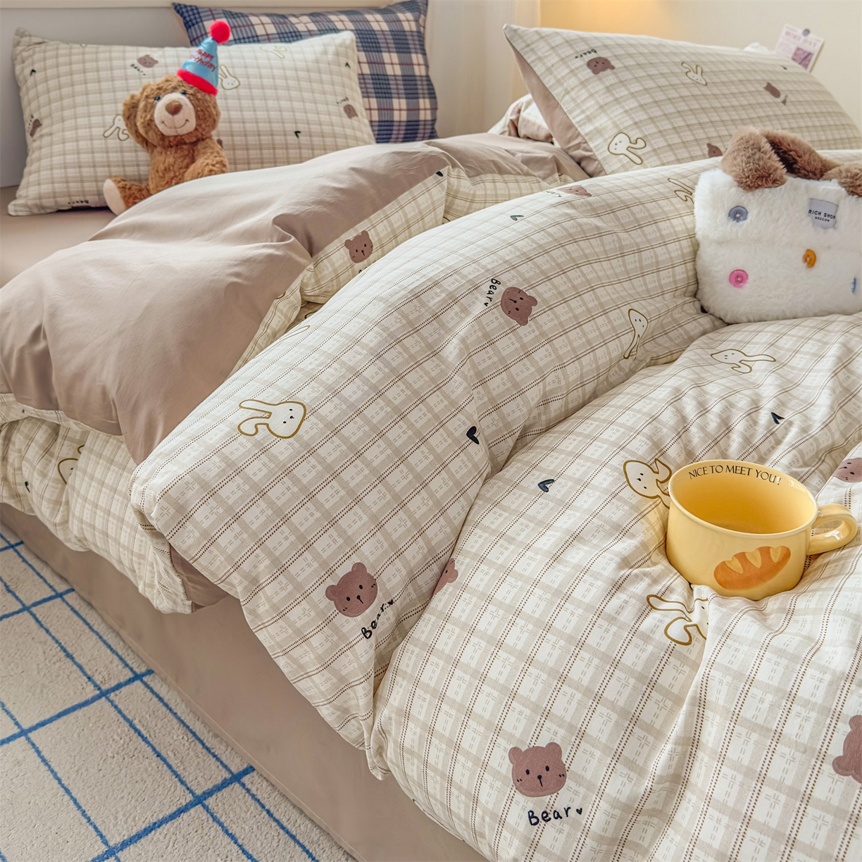 91家纺网 家纺一手货源 找家纺 恒爱家纺2025新款A类全棉印花四件套 愿如意