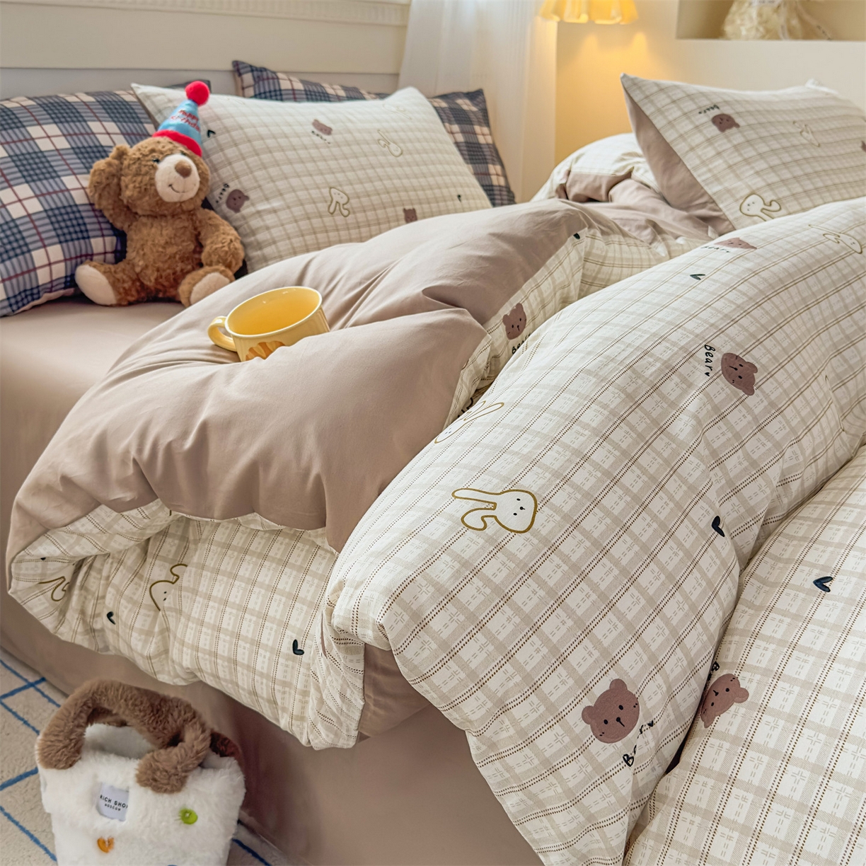 91家纺网 家纺一手货源 找家纺 恒爱家纺2025新款A类全棉印花四件套 愿如意