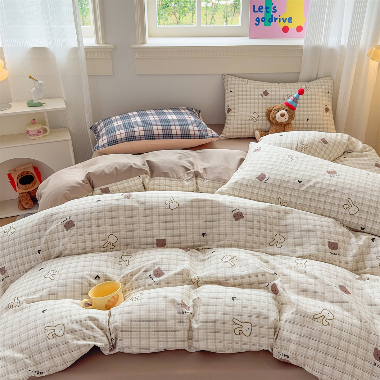 91家纺网 家纺一手货源 找家纺 恒爱家纺2025新款A类全棉印花四件套 愿如意