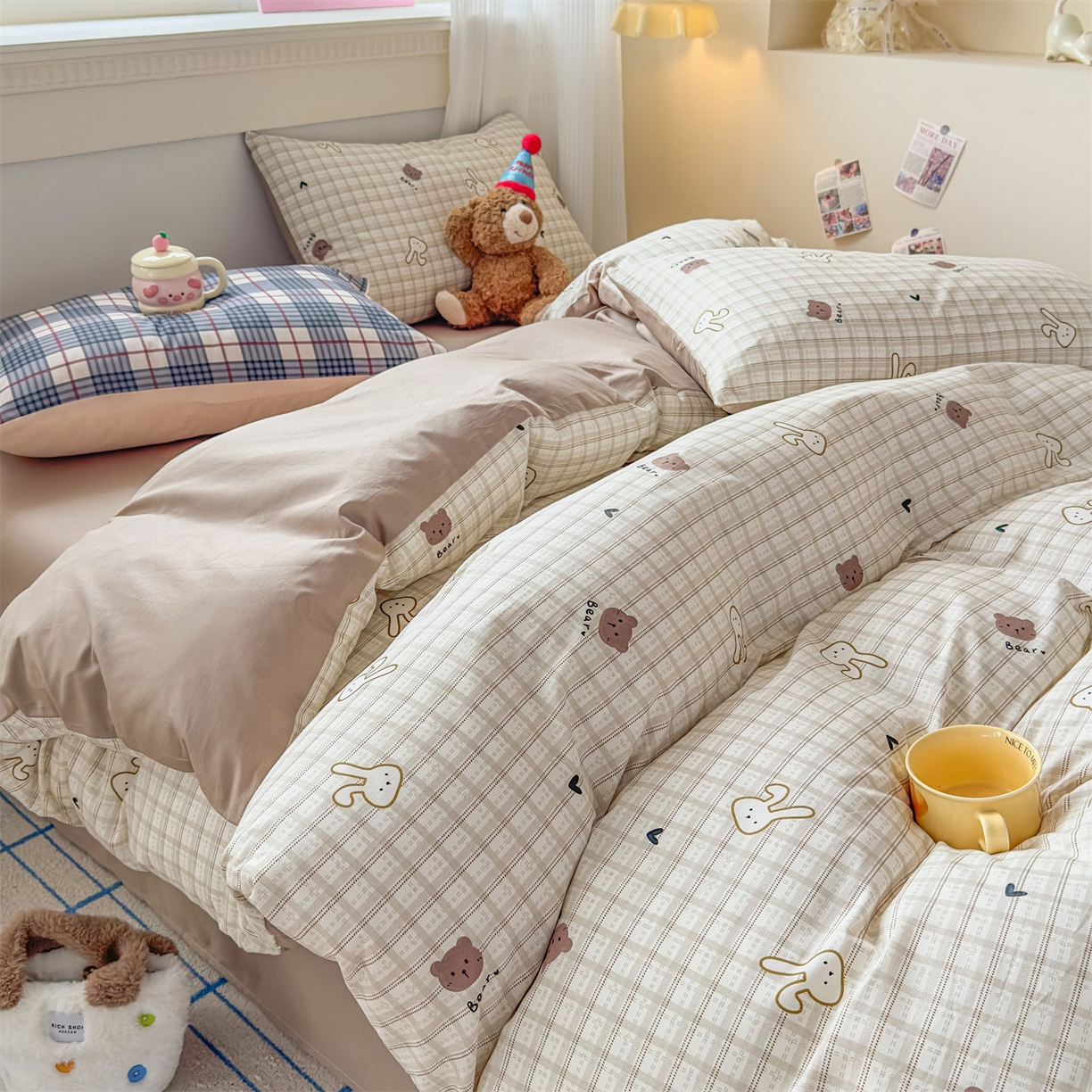 91家纺网 家纺一手货源 找家纺 恒爱家纺2025新款A类全棉印花四件套 愿如意